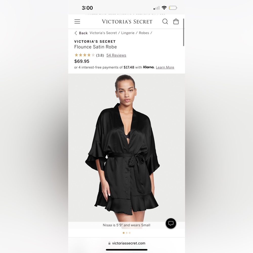 Flounce Satin Robe - Picture 2 of 3